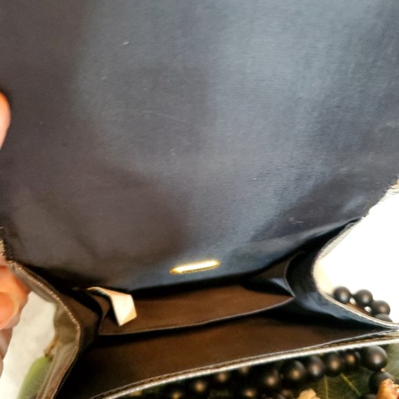 JR Comeco Vintage holiday Grey Sateen and Beaded Evening  Wedding Bag, Satchel. - Picture 9 of 14